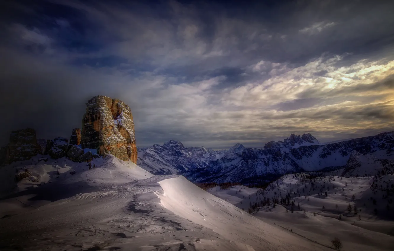 Photo wallpaper mountains, Italy, resort, The Dolomites, Cortina d'ampezzo