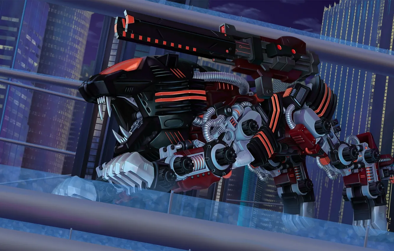 Photo wallpaper gun, robot, zoids, Liger, zOID