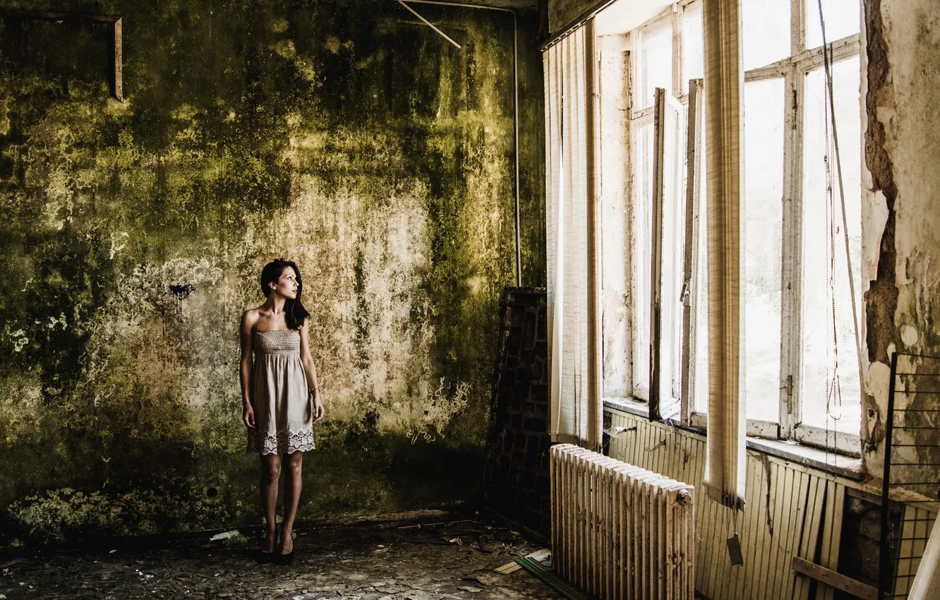 Photo wallpaper girl, background, room