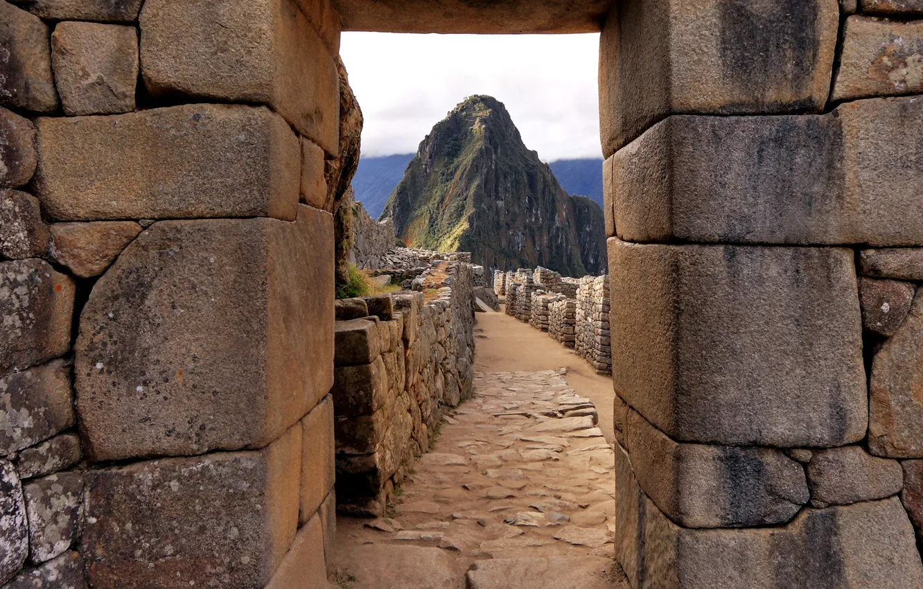 Photo wallpaper mountains, the city, the ruins, ruins, Peru, Machu Picchu, the Incas