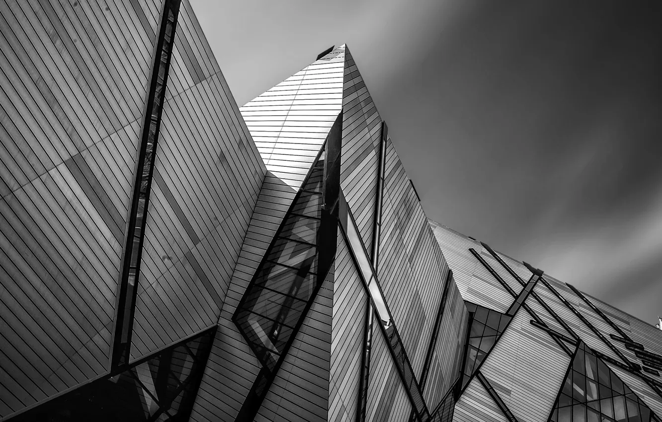 Photo wallpaper black&white, sky, monochrome, architecture, building