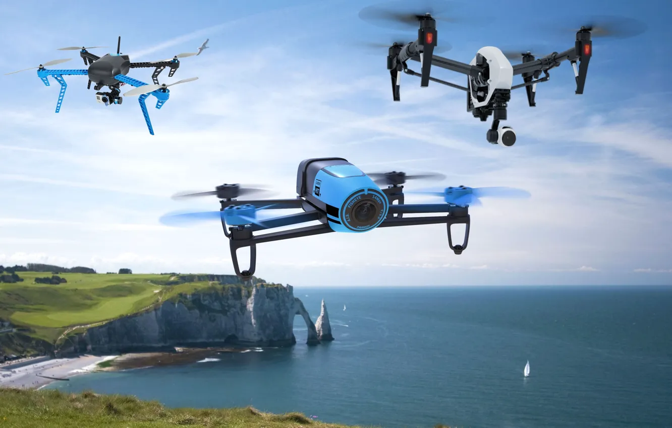 Photo wallpaper sky, cloud, Hi-Tech, test, drone, kumo, quadcopter, DJI Inspire One