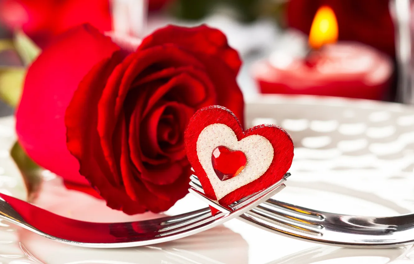 Photo wallpaper romance, heart, rose, red, heart, romantic, Valentine`s day, Valentine's day
