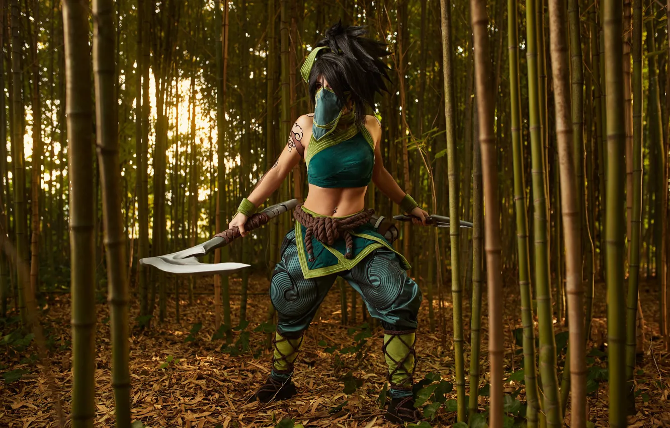 Photo wallpaper cosplay, Akali, League of Legends