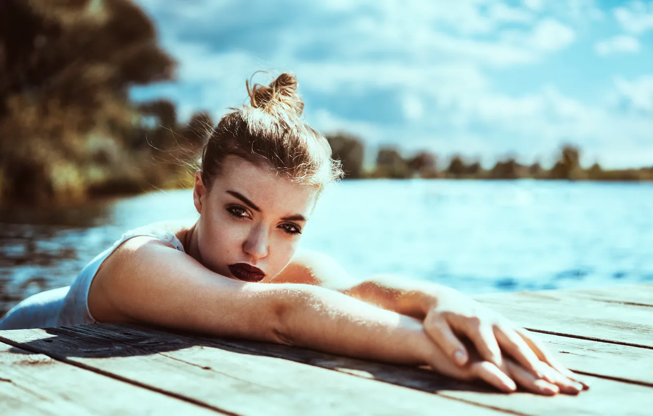 Photo wallpaper look, girl, Daria