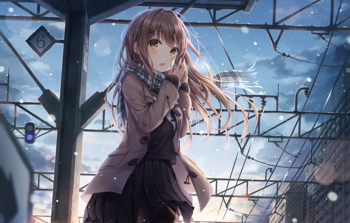 Photo wallpaper girl, dawn, morning