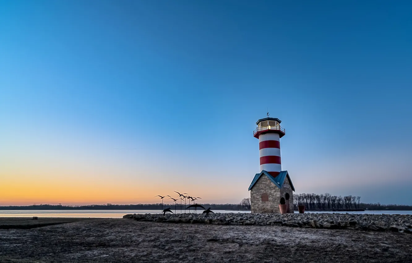 Photo wallpaper Illinois, lighthouse, Grafton, Mississippi River.