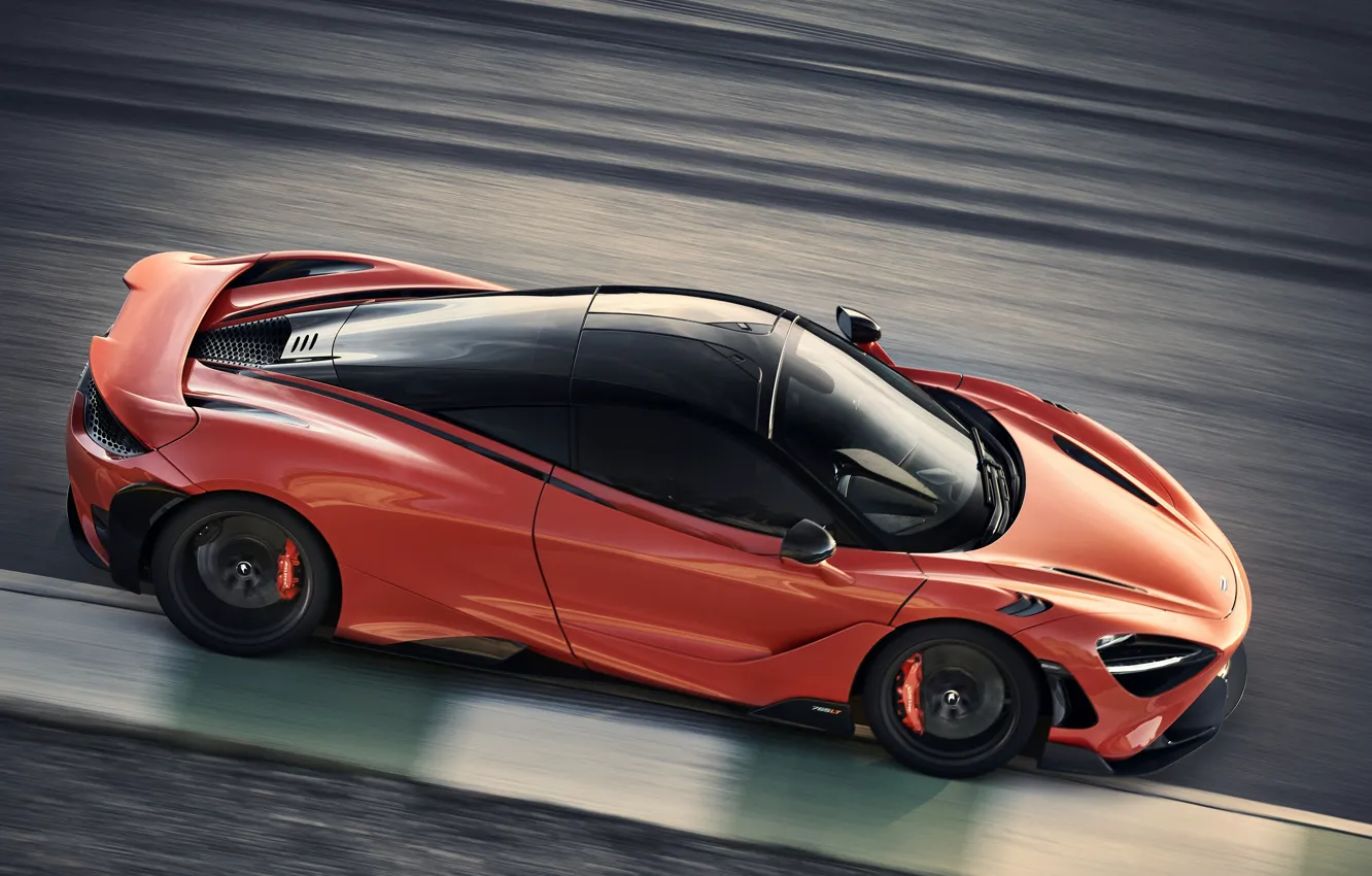 Photo wallpaper McLaren, speed, track, side, 2020, 765LT