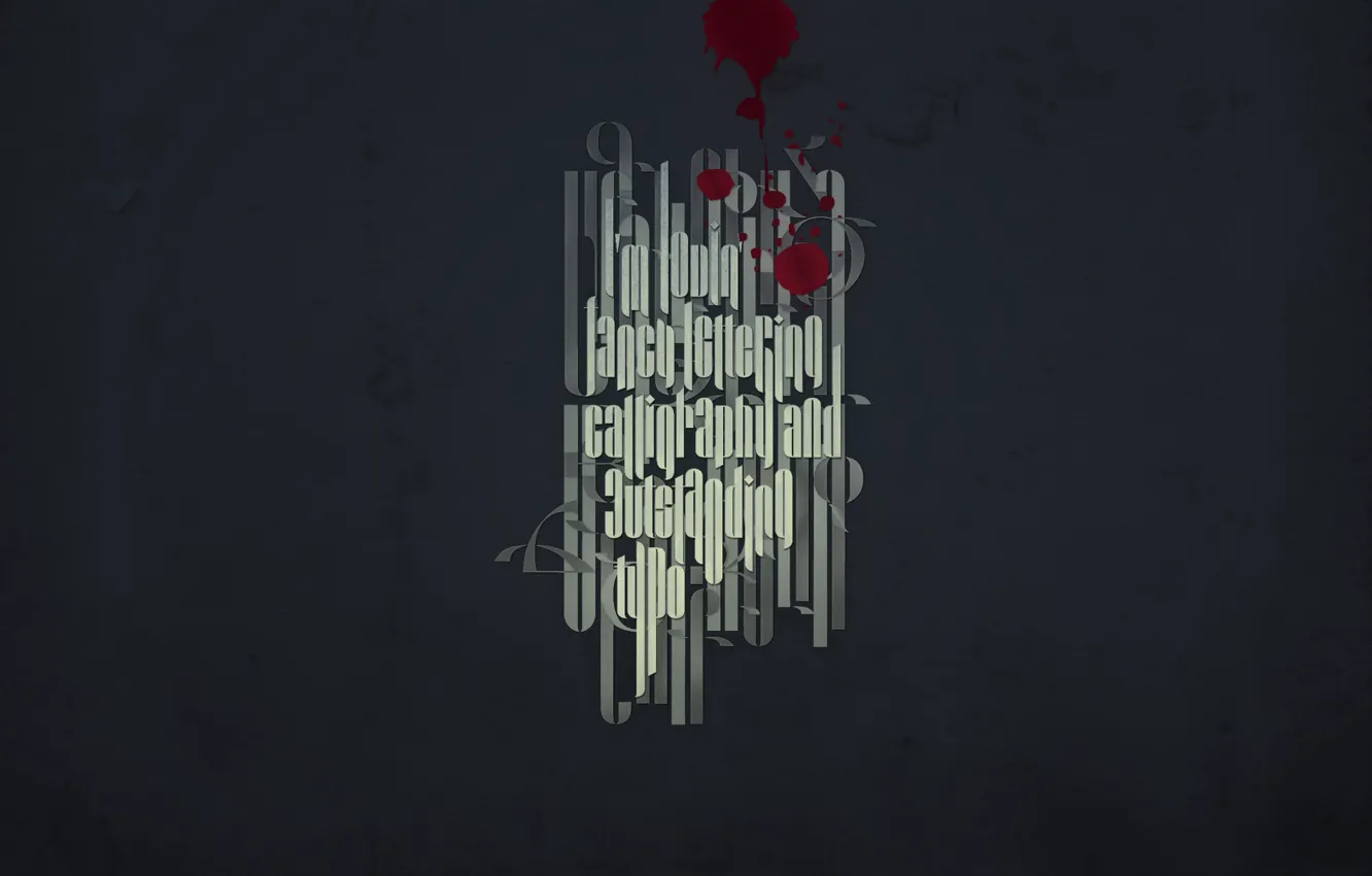 Photo wallpaper drops, text, the inscription, blood, minimalism, font, minimalism walls