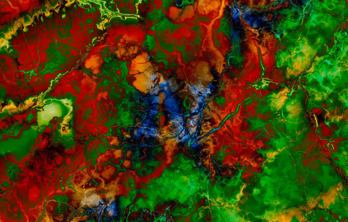 Photo wallpaper red, abstraction, cracked, green, stones, divorce, texture, bright colors