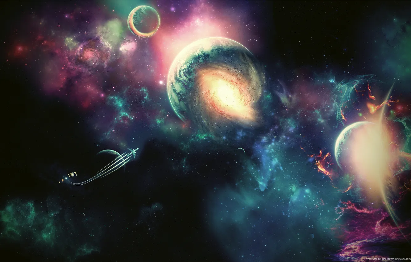 Photo wallpaper stars, ship, Year 5000, Plenety, Year 5000, stars