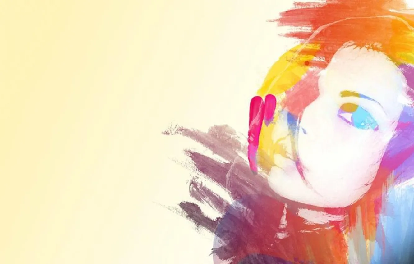 Photo wallpaper girl, face, paint, figure, portrait