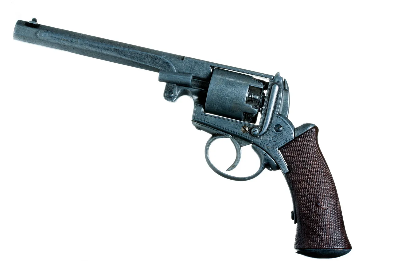 Photo wallpaper weapons, background, revolver