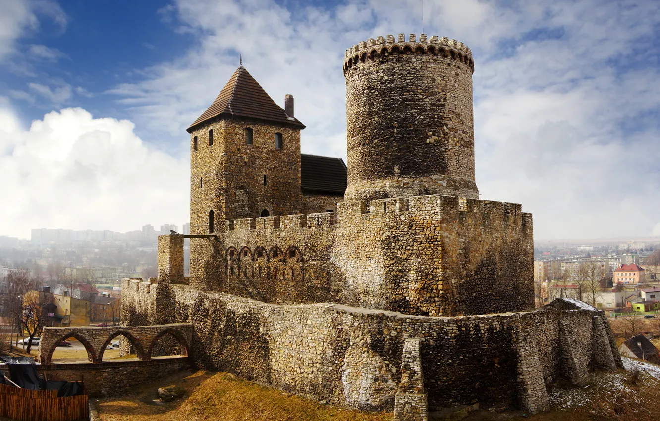 Photo wallpaper castle, wall, tower, Poland, Castle Bedzin