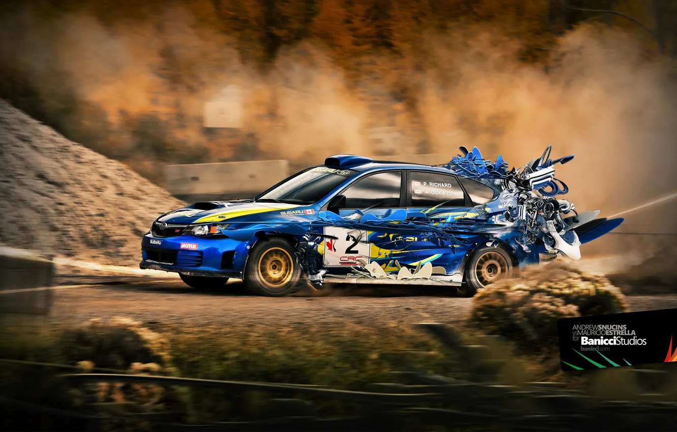 Photo wallpaper Subaru, wide, auto, speed, photo, rali, Fest