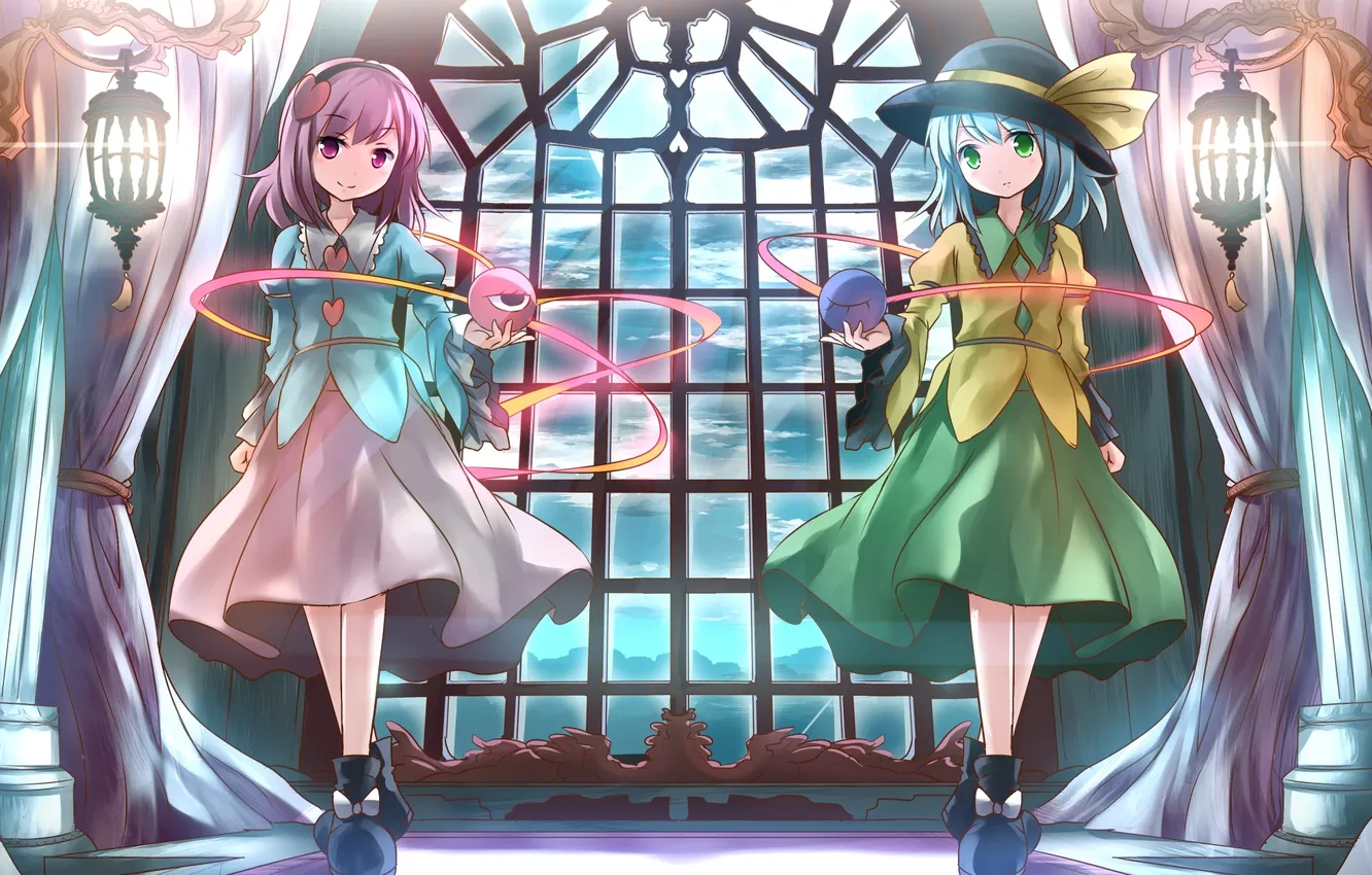 Photo wallpaper touhou, Komeiji Satori, Risuta an, Komeiji Koishi