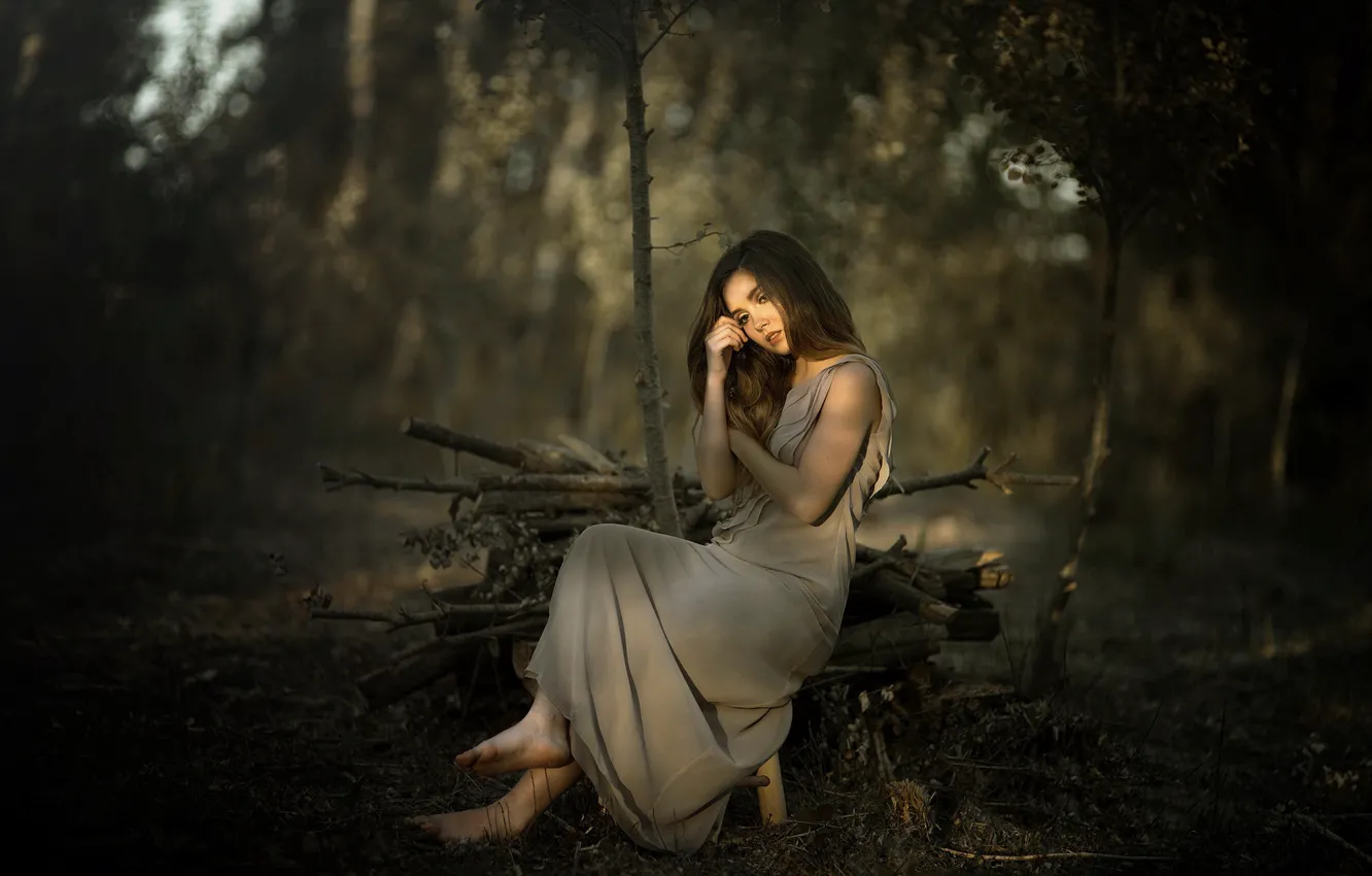 Photo wallpaper girl, nature, mood, Laulights