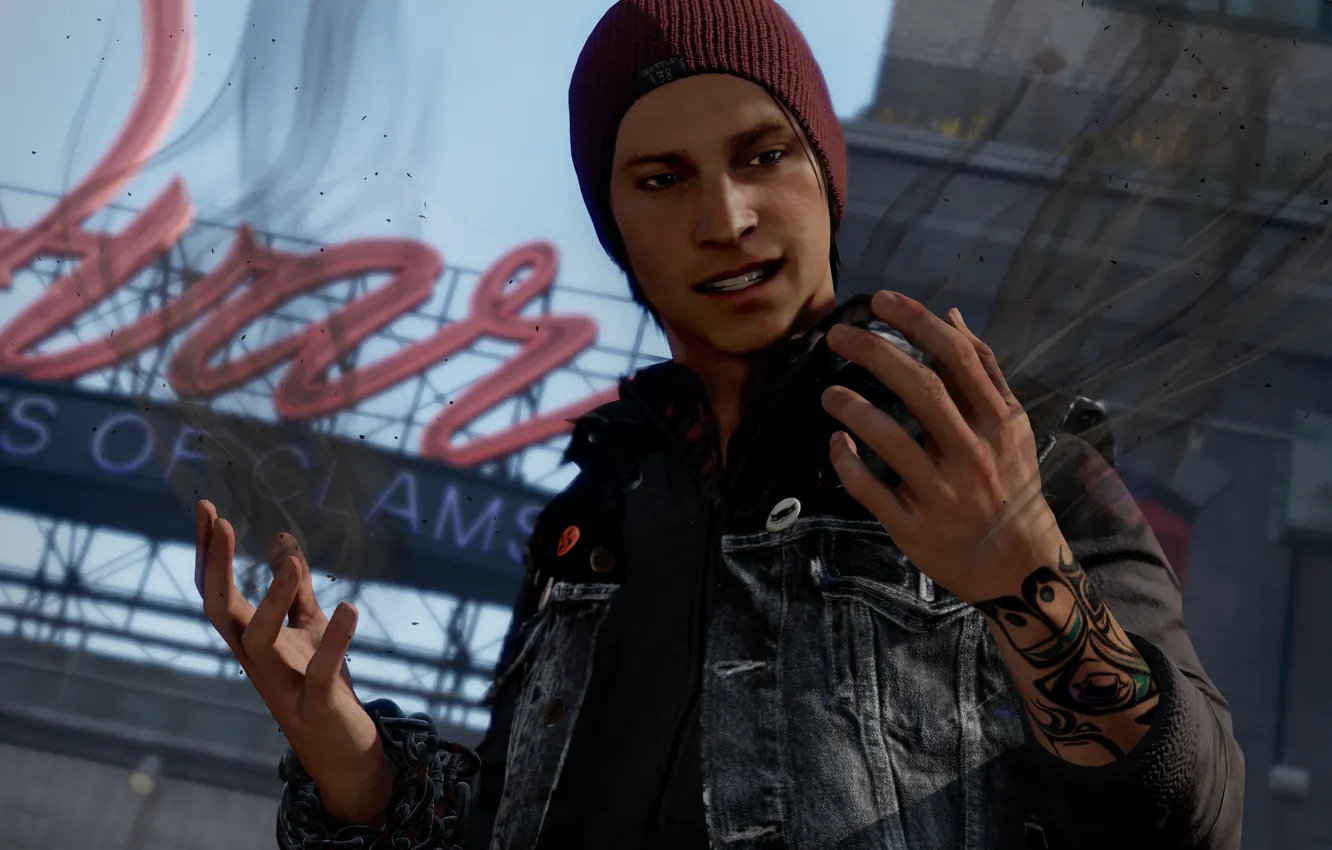 Photo wallpaper inFamous: Second Son, Delsin Rowe, Sucker Punch Productions, Sony Computer Entertainment, Playstation 4