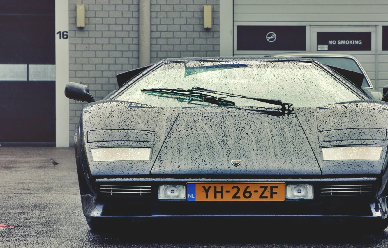 Photo wallpaper drops, beauty, classic, Lamborghini Countach
