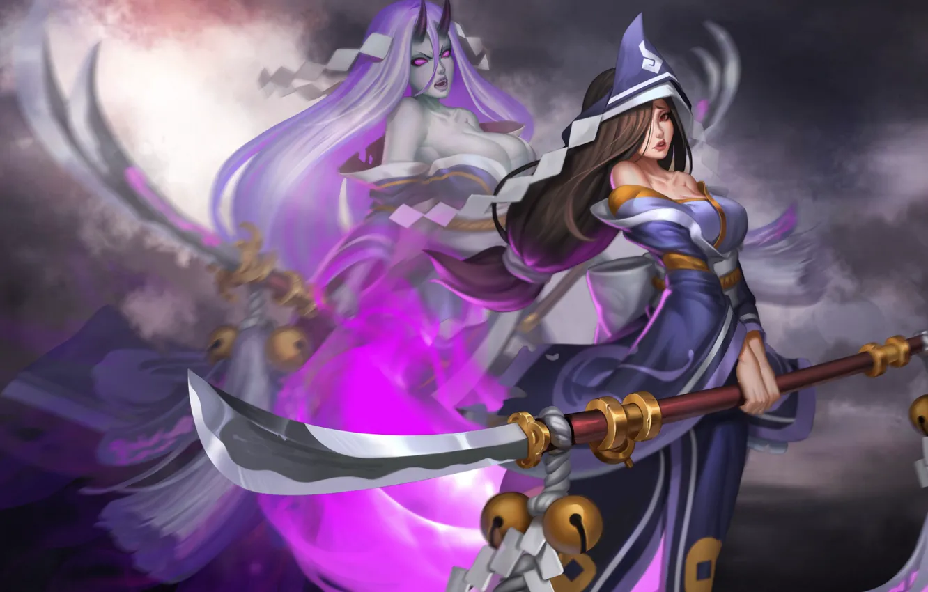 Photo wallpaper girl, beauty, dress, the demon, hon, art, Heroes of Newerth, Salomon