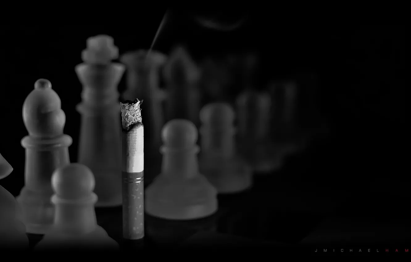 Photo wallpaper chess, cigarette, figure