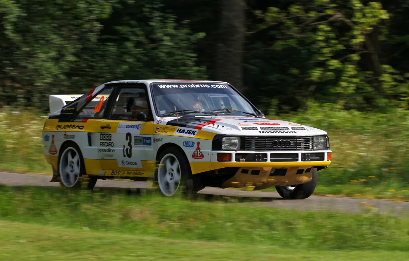 Photo wallpaper road, Audi, rally, Quattro, 1984, group B, Sport Four