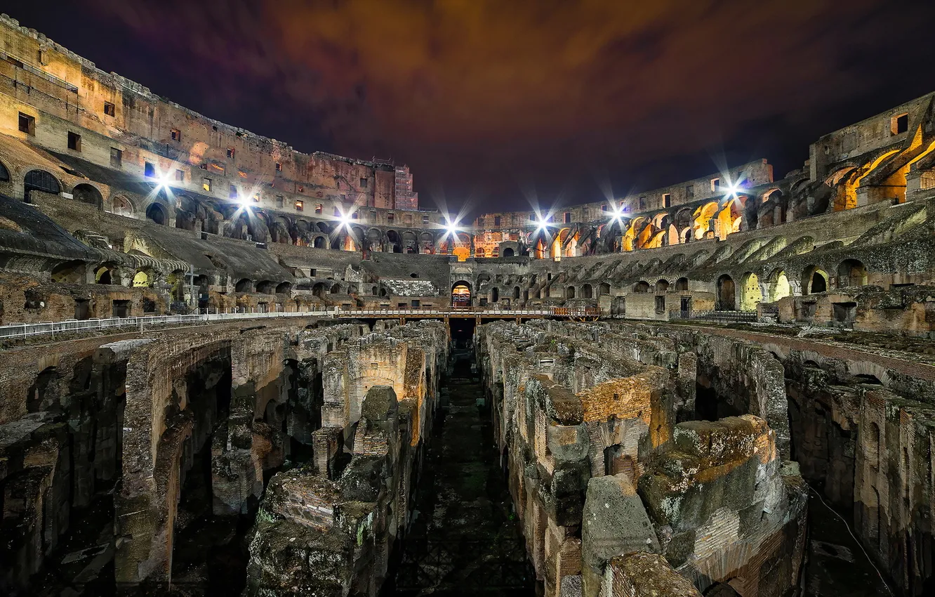 Photo wallpaper roma, night, Colosseum