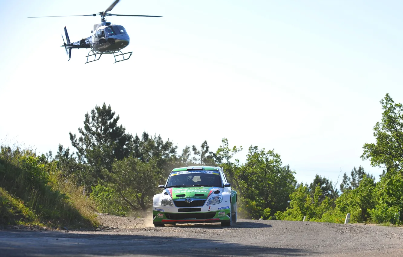 Photo wallpaper Sport, Machine, Helicopter, Race, Rally, Rally, Skoda, Fabia