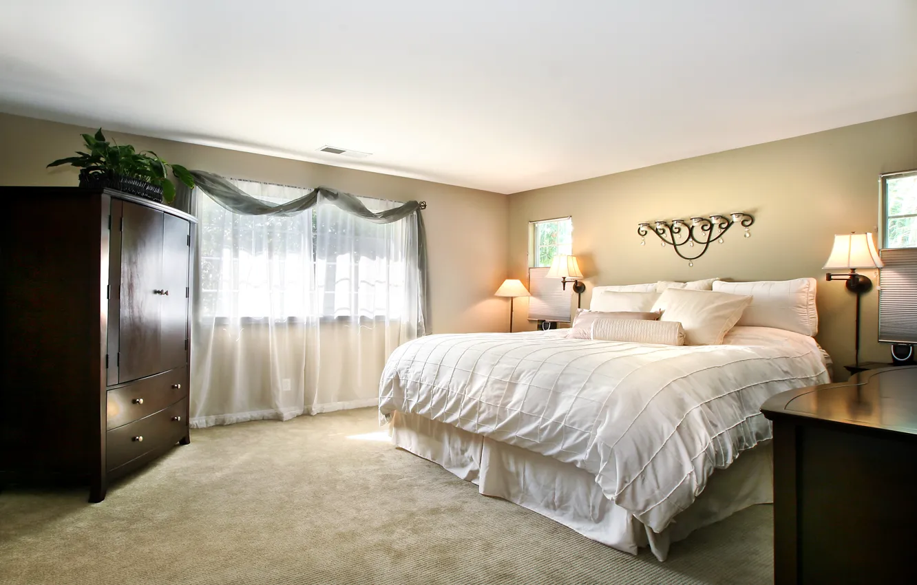 Photo wallpaper design, bed, wardrobe, design, bedroom, bedroom