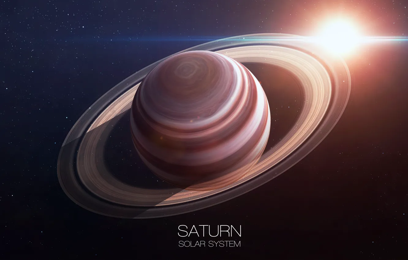 Photo wallpaper Saturn, ring, planet, solar system