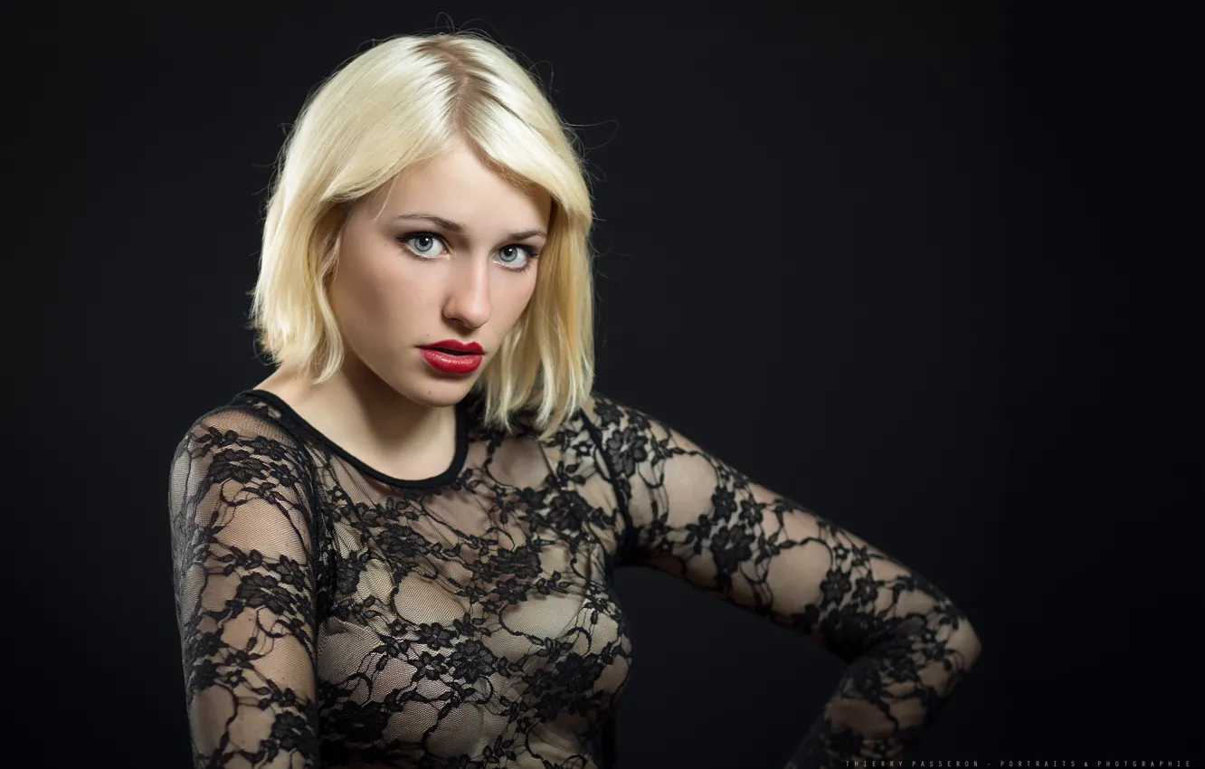 Photo wallpaper look, pose, model, portrait, makeup, dress, hairstyle, blonde