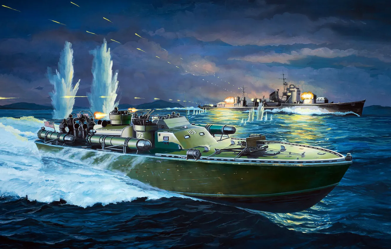 Photo wallpaper US NAVY, Patrol Torpedo boat, Torpedo boat, PT-109