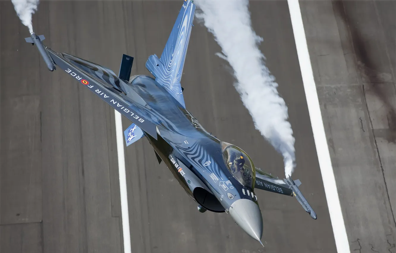 Photo wallpaper flight, the plane, fighter, F-16