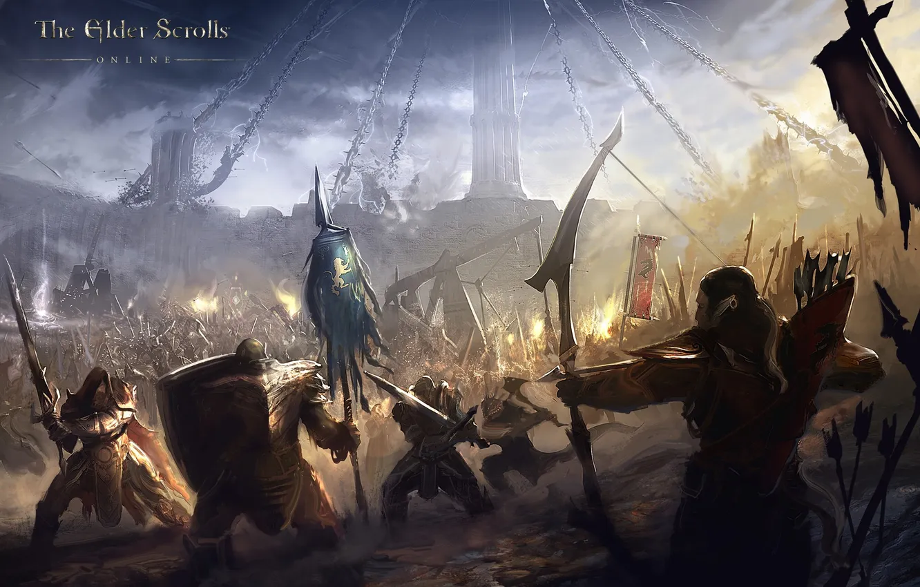 Photo wallpaper battle, The Elder Scrolls, fantasy art, Concept Art, The Elder Scrolls Online