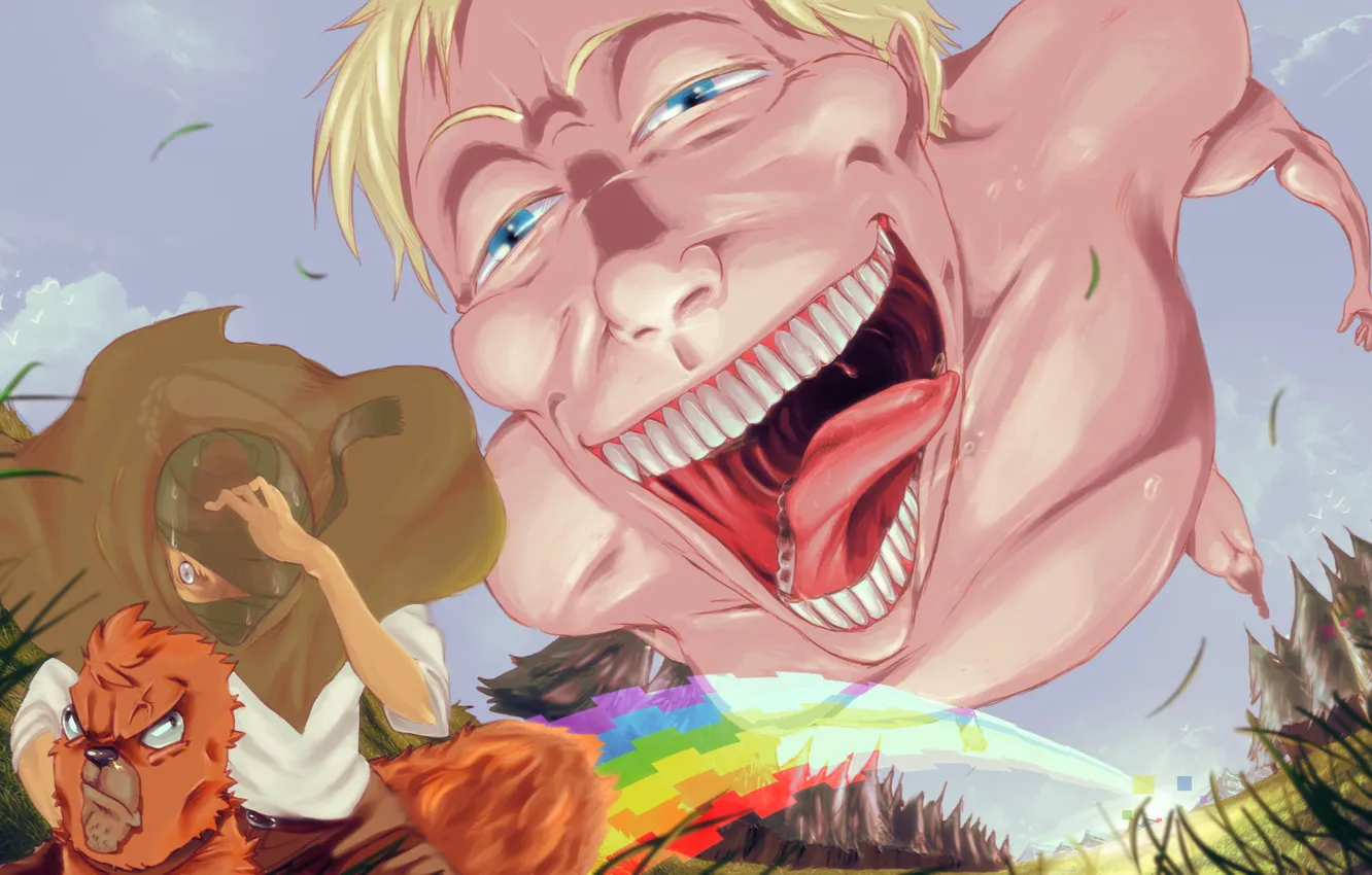 Photo wallpaper anime, giant, Titan, Attack on Titan, Shingeki no Kyojin, Attack Of The Titans