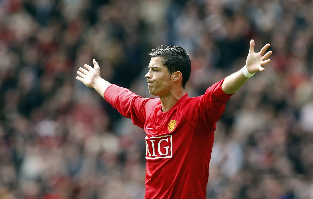 Photo wallpaper football, star, Cristiano Ronaldo, celebrity, player, Ronaldo, Manchester United, the celebration