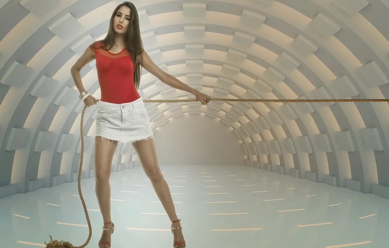 Photo wallpaper model, Andresa Alves, Force on String