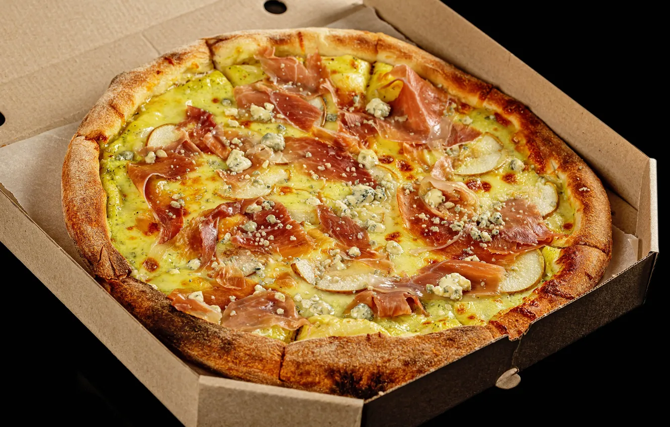 Photo wallpaper cheese, pizza, bacon, filling