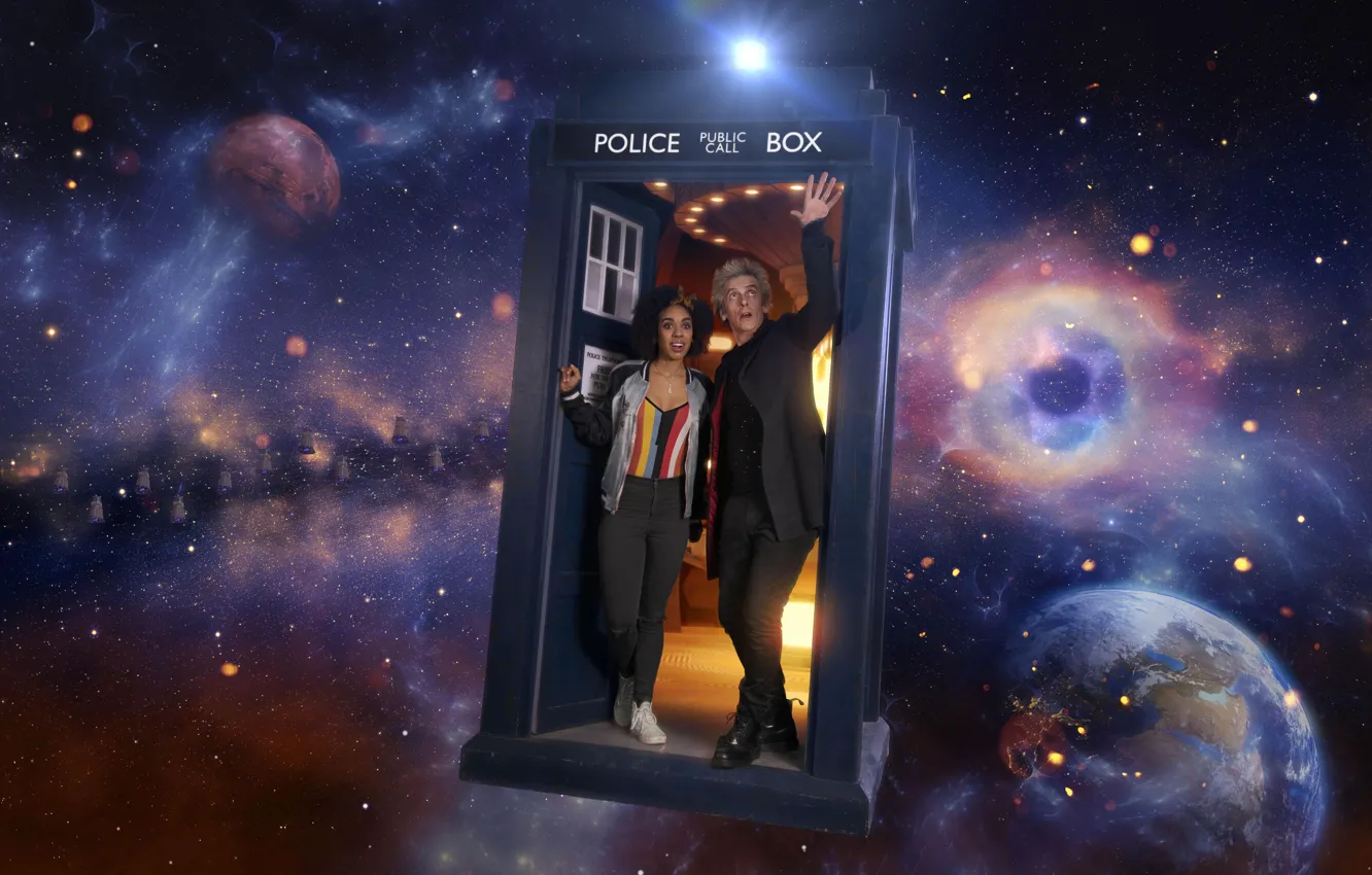 Photo wallpaper space, stars, smile, planet, Doctor Who, Doctor Who, The TARDIS, TARDIS