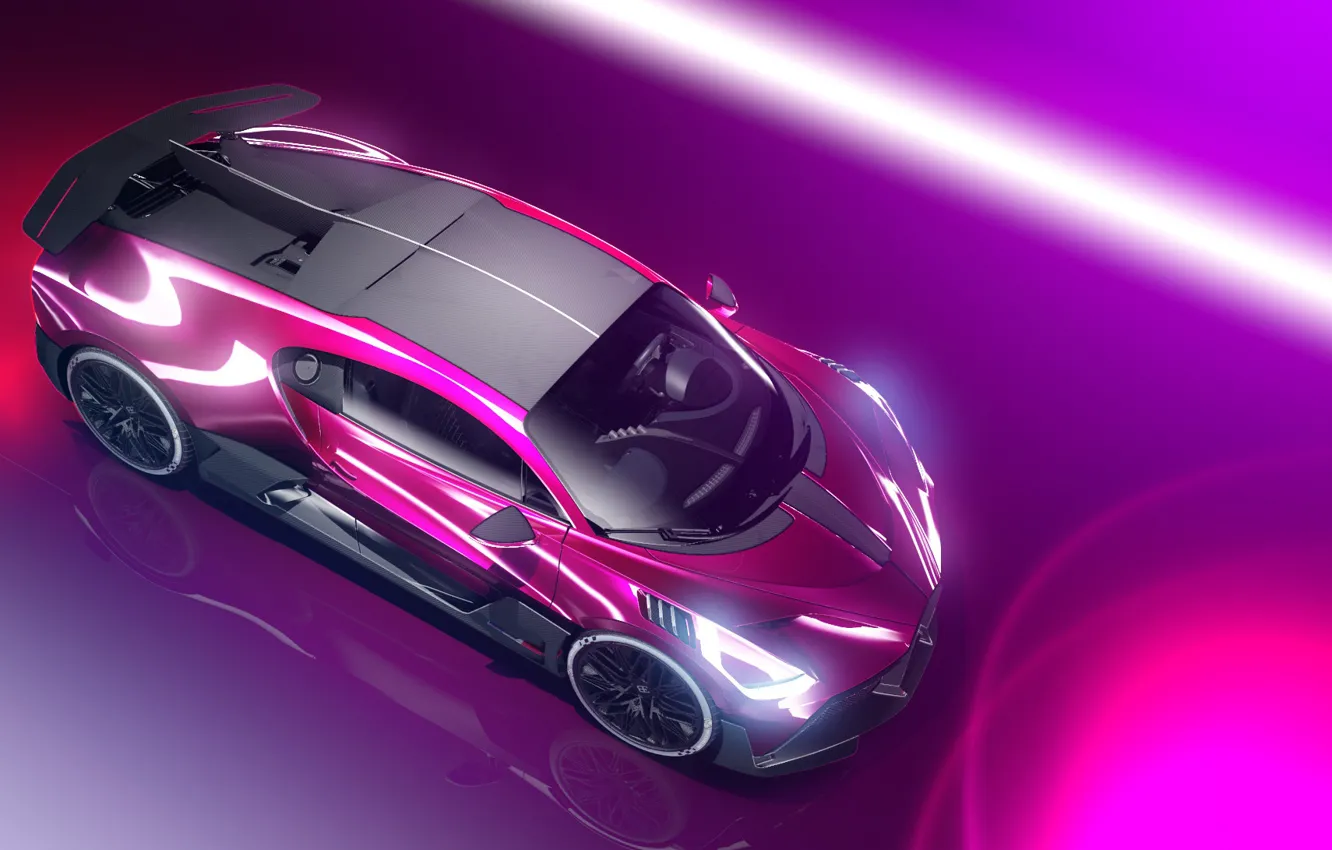 Photo wallpaper car, machine, auto, Bugatti, supercar, sports car, design, art