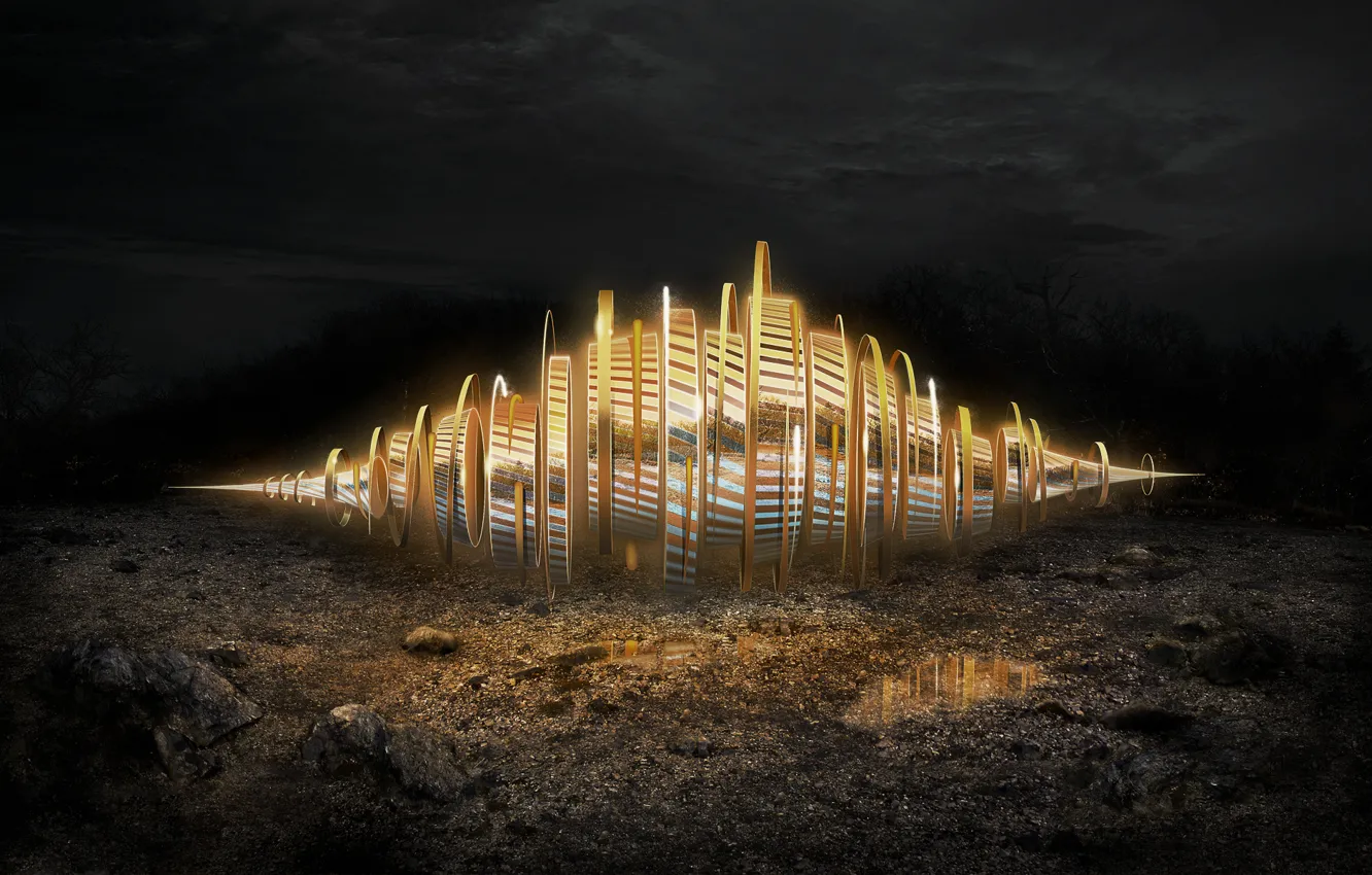 Photo wallpaper earth, glow, the top