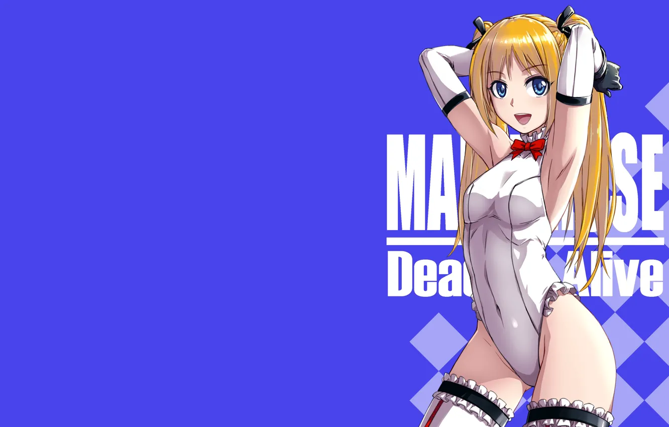 Photo wallpaper girl, sexy, dead or alive, thighhighs, long hair, anime, blue eyes, beautiful