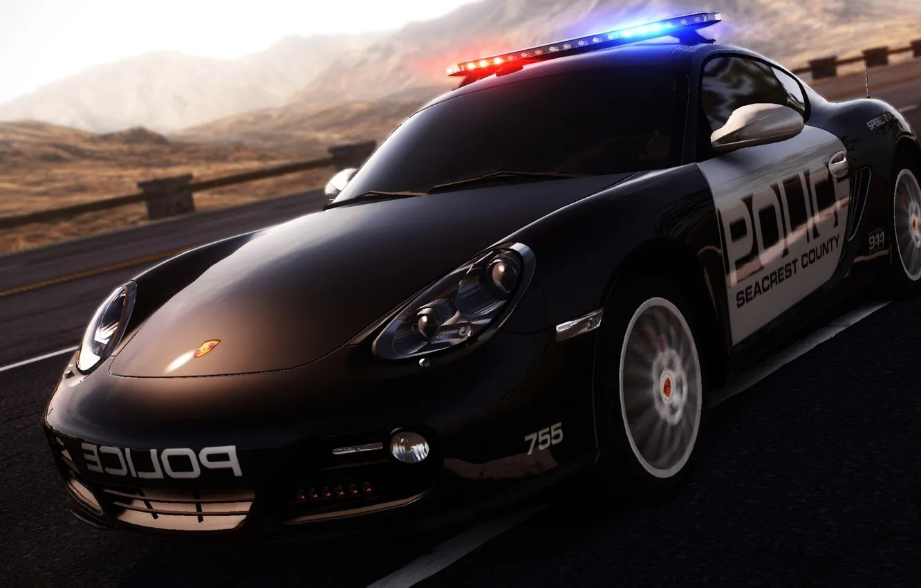 Photo wallpaper road, lights, police, siren