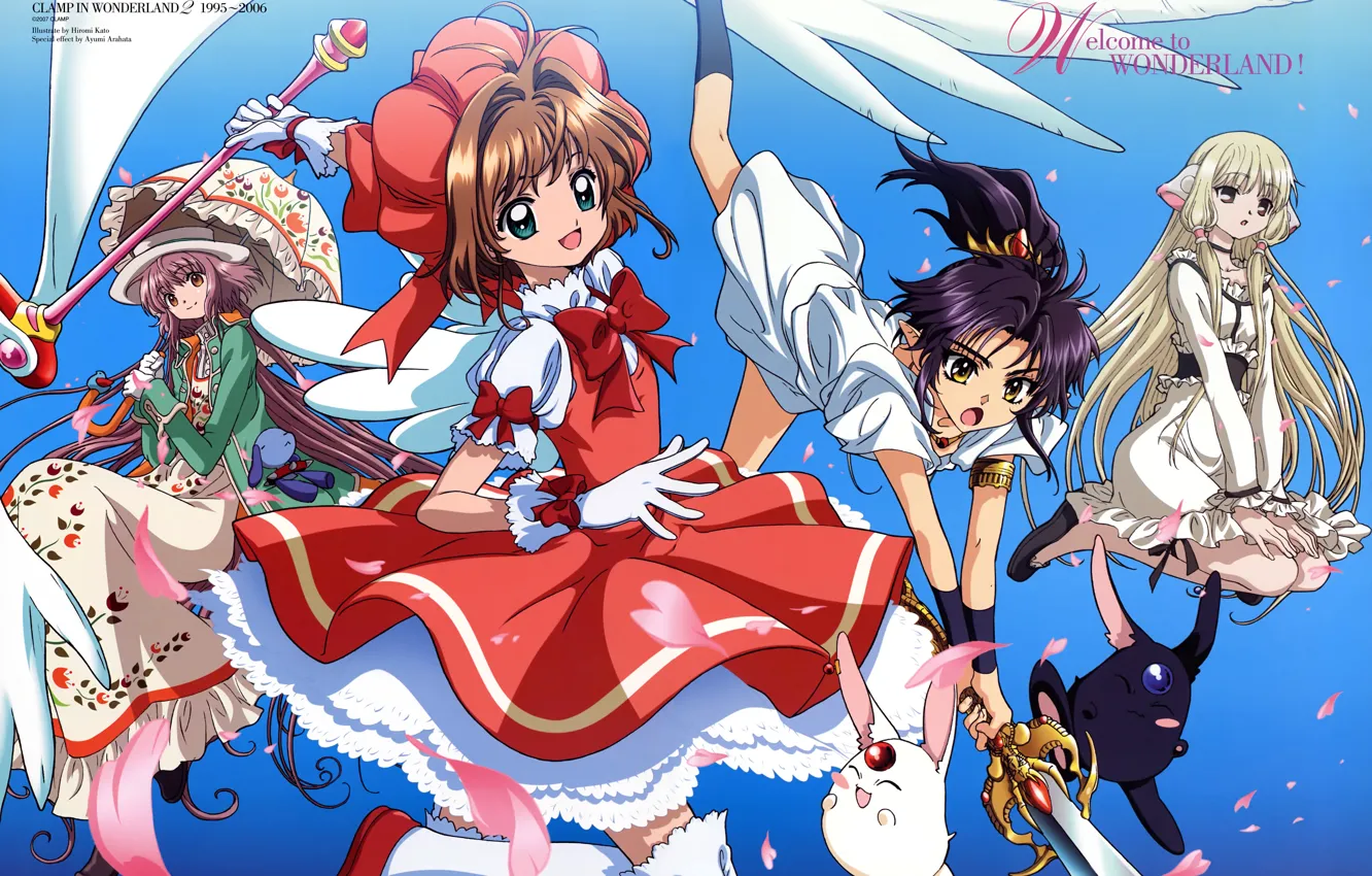 Photo wallpaper Card Captor Sakura, chii, chobits, kinomoto sakura, mokona, hanato kobato, clampm in wonderland, rg veda