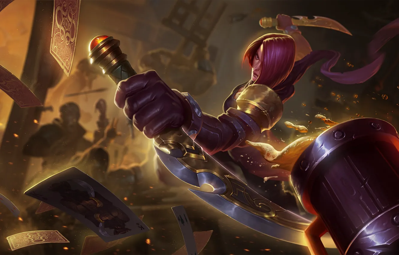 Photo wallpaper look, girl, weapons, fiction, art, armor