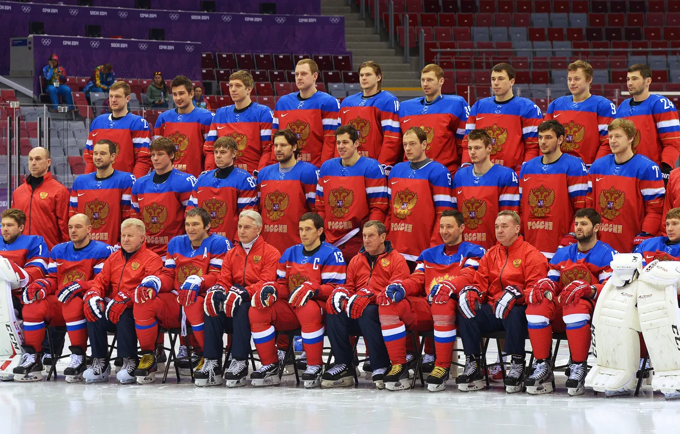Photo wallpaper Russia, Team, Hockey, Sochi 2014