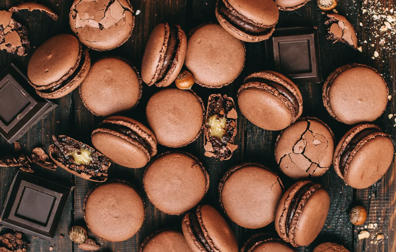 Photo wallpaper chocolate, cookies, macaroon
