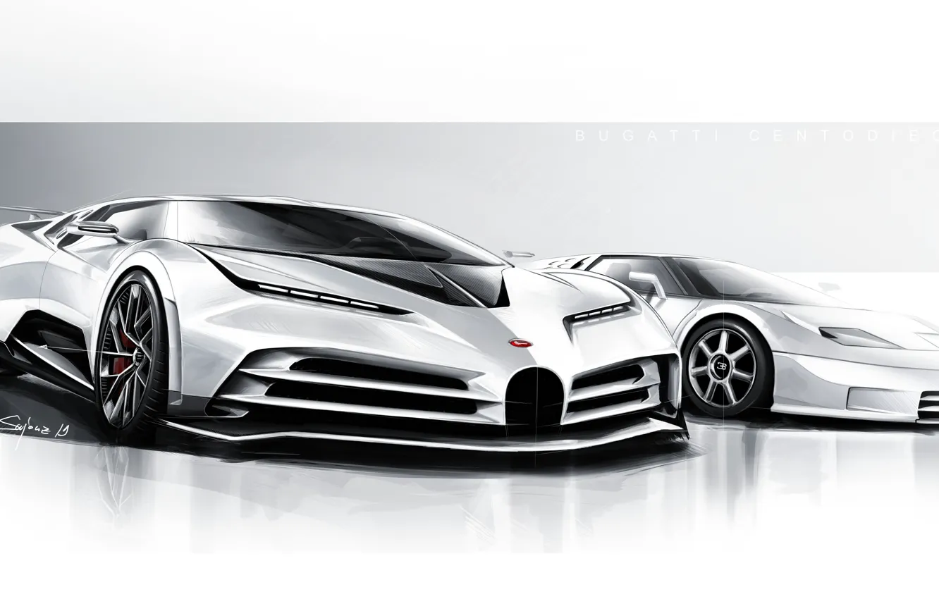 Photo wallpaper Design, Figure, Bugatti, Hypercar, Sportscar, 2020, Bugatti EB110, EB110