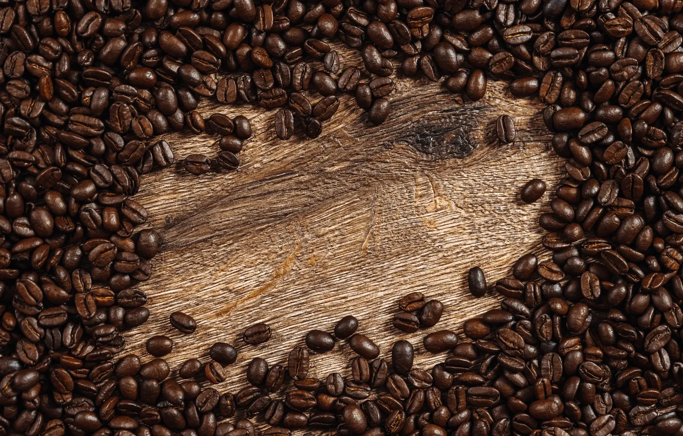 Photo wallpaper wood, pattern, coffee, grains