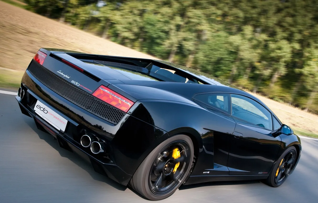 Photo wallpaper road, asphalt, movement, rear view, Lamborghini, Edo Competition, lamborghini gallardo lp600